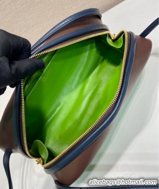 Good Product Prada Swing smooth leather shoulder bag 1BC249 Fern Green/Ebony/Baltic Blue 2025