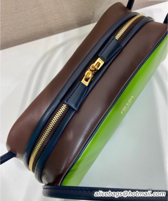 Good Product Prada Swing smooth leather shoulder bag 1BC249 Fern Green/Ebony/Baltic Blue 2025