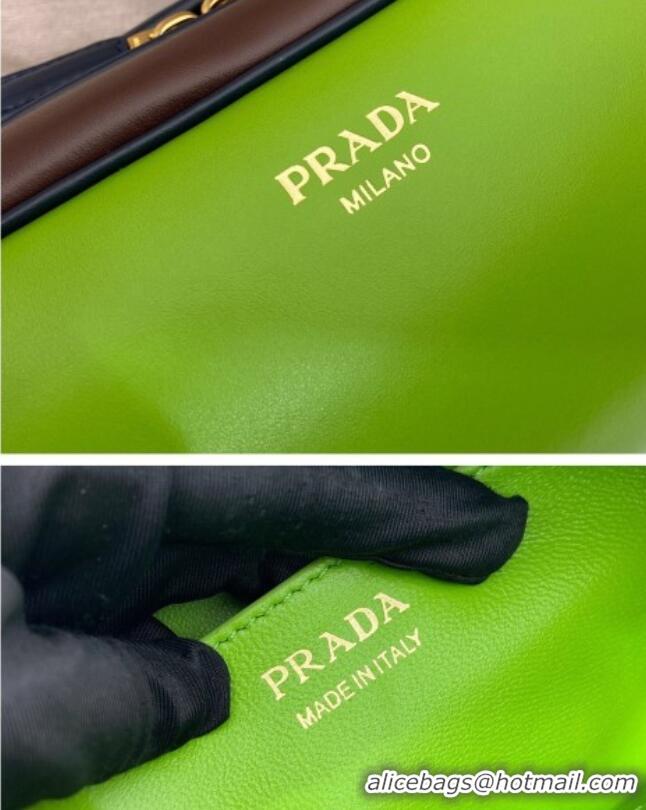 Good Product Prada Swing smooth leather shoulder bag 1BC249 Fern Green/Ebony/Baltic Blue 2025