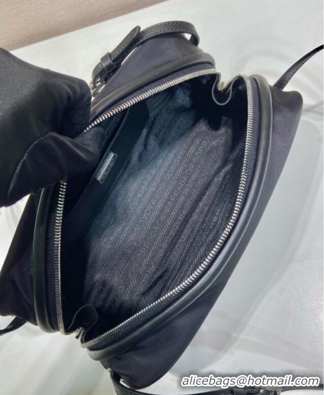 Best Price Prada Swing nylon shoulder bag 1BC249 Black 2025