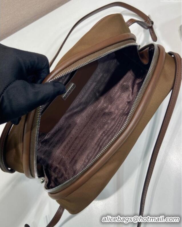 Super Quality Prada Swing nylon shoulder bag 1BC249 Brown 2025