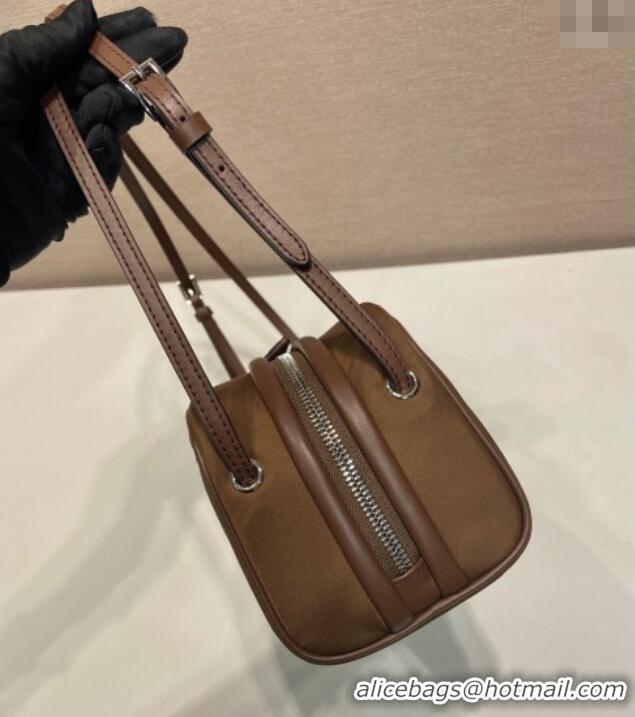 Super Quality Prada Swing nylon shoulder bag 1BC249 Brown 2025