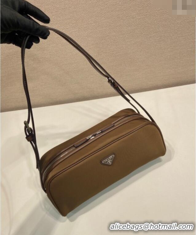 Super Quality Prada Swing nylon shoulder bag 1BC249 Brown 2025