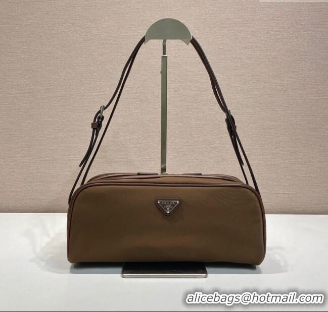 Super Quality Prada Swing nylon shoulder bag 1BC249 Brown 2025