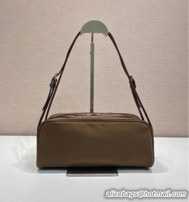 Super Quality Prada Swing nylon shoulder bag 1BC249 Brown 2025
