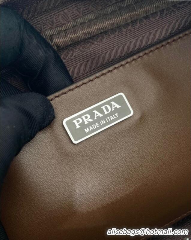 Super Quality Prada Swing nylon shoulder bag 1BC249 Brown 2025