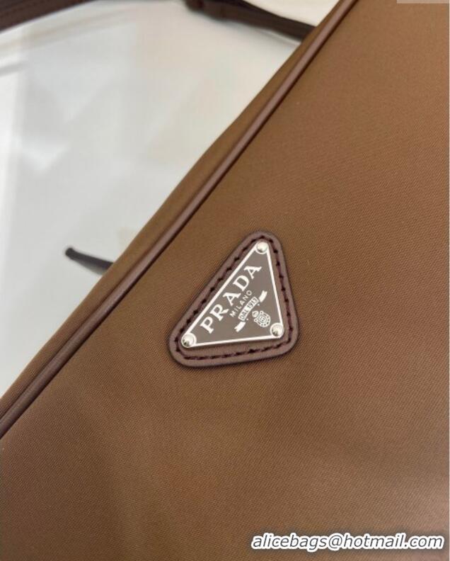 Super Quality Prada Swing nylon shoulder bag 1BC249 Brown 2025