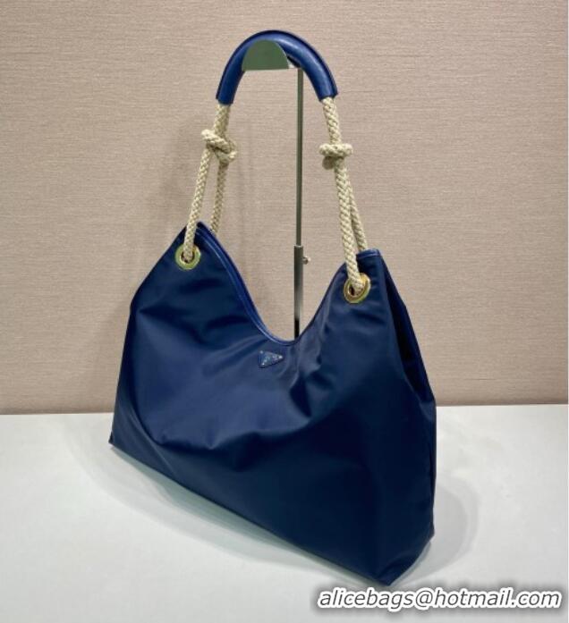 Promotional Prada Mariner large Re-Nylon shoulder bag 1BC244 Baltic Blue 2025