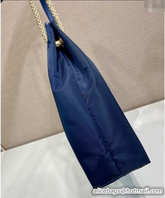 Promotional Prada Mariner large Re-Nylon shoulder bag 1BC244 Baltic Blue 2025