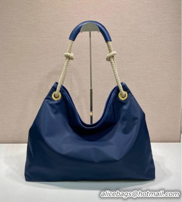 Promotional Prada Mariner large Re-Nylon shoulder bag 1BC244 Baltic Blue 2025