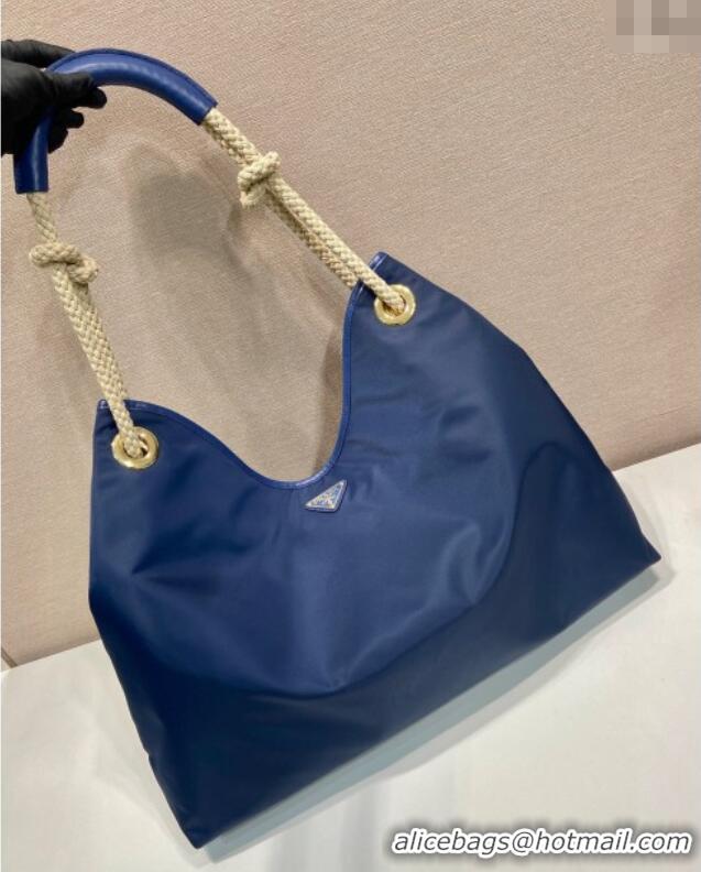 Promotional Prada Mariner large Re-Nylon shoulder bag 1BC244 Baltic Blue 2025