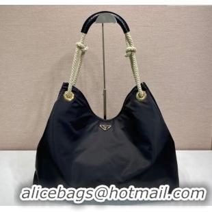 Top Quality Prada Mariner large Re-Nylon shoulder bag 1BC244 Black 2025