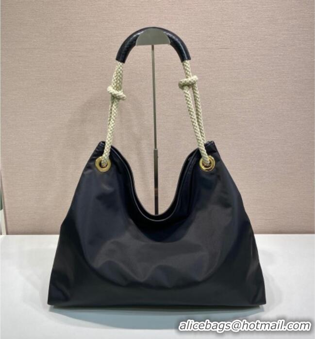 Top Quality Prada Mariner large Re-Nylon shoulder bag 1BC244 Black 2025