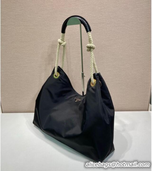 Top Quality Prada Mariner large Re-Nylon shoulder bag 1BC244 Black 2025