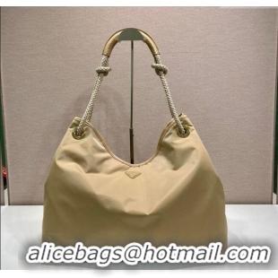 Buy Fashionable Prada Mariner large Re-Nylon shoulder bag 1BC244 Beige 2025