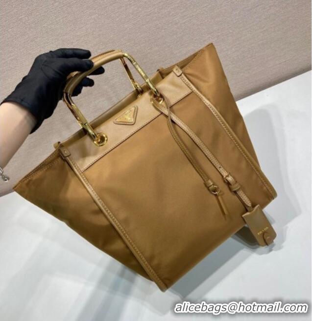 Top Grade Prada Re-Nylon tote bag 1BG578 Brown 2025