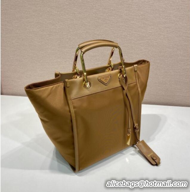 Top Grade Prada Re-Nylon tote bag 1BG578 Brown 2025