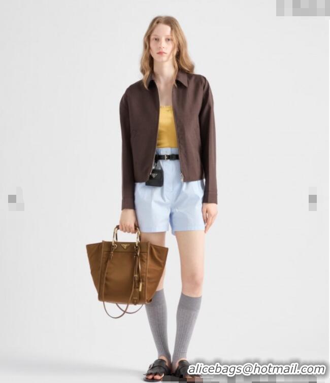 Top Grade Prada Re-Nylon tote bag 1BG578 Brown 2025