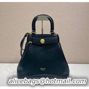 Grade Discount Prada Carey medium leather tote bag with Short Handle 1BG567 Black 2025