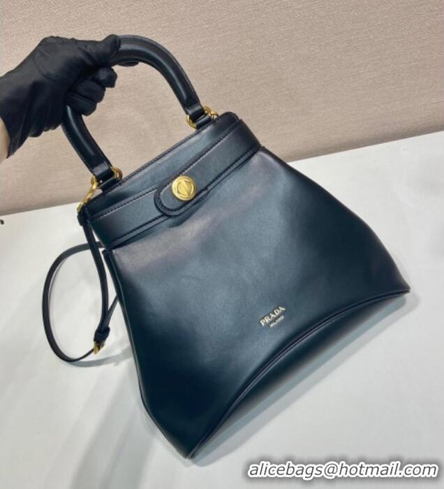 Grade Discount Prada Carey medium leather tote bag with Short Handle 1BG567 Black 2025