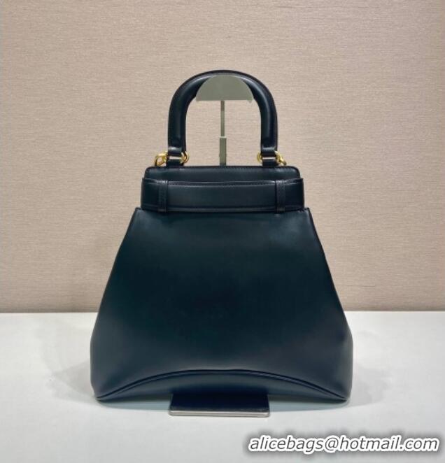 Grade Discount Prada Carey medium leather tote bag with Short Handle 1BG567 Black 2025