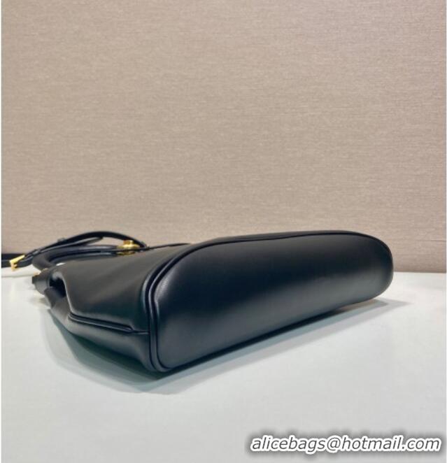 Grade Discount Prada Carey medium leather tote bag with Short Handle 1BG567 Black 2025