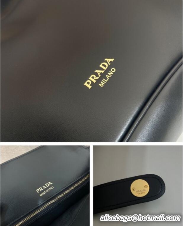 Shop Discount Prada Carey medium leather tote bag with Long Handle 1BG567 Black 2025
