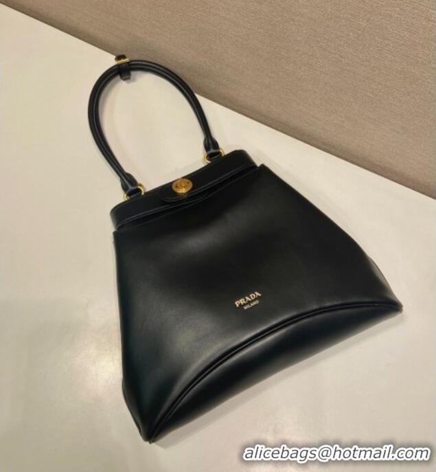 Shop Discount Prada Carey medium leather tote bag with Long Handle 1BG567 Black 2025