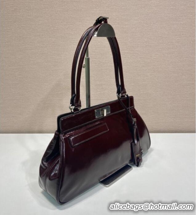 Classic Specials Prada Medium oil leather tote bag 1BG569 Dark Brown 2025