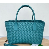 Cheapest Bottega Veneta Medium Cabat Tote Bag in Intrecciato Leather 608810 Shiny Blue 2023