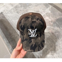Top Design Louis Vuitton Camouflage and Mesh Baseball hat L0301 Green 2024