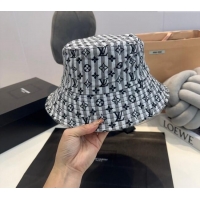 Cheap Price Louis Vuitton Monogram Striped Canvas Bucket Hat L0302 Grey 2024