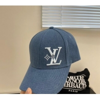 Best Grade Louis Vuitton Denim Baseball Hat L0302 Blue 2024