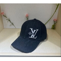 Popular Style Louis Vuitton Denim Baseball Hat L0302 Black 2024