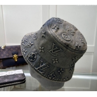 Best Quality Louis Vuitton Denim Bucket Hat 0619 Grey 2024