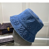 Spot Promotional Louis Vuitton Denim Bucket Hat 0619 Blue 2024