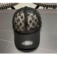Big Discount Louis Vuitton Monogram Mesh Baseball Hat 0619 Black 2024