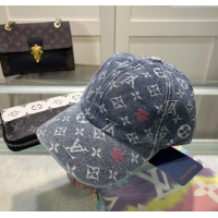 New Design Louis Vuitton Denim Baseball Hat 071002 Grey 2024