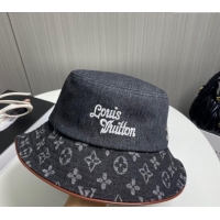 Best Grade Louis Vuitton Denim Bucket Hat 073001 Black 2024