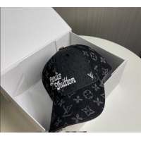 New Product Louis Vuitton Denim Baseball Hat 073001 Beige/Black 2024