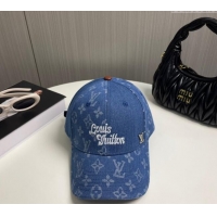 High Quality Louis Vuitton Denim Baseball Hat 073001 Blue 2024