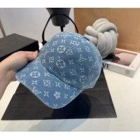 Luxury Classic Louis Vuitton Denim Baseball hat LV082303 Light Blue 2024