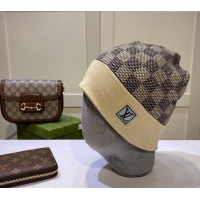 Inexpensive Louis Vuitton Damier Knit Hat LV091302 Beige 2024
