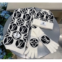 Buy Cheap Louis Vuitton Knit Scarf, Hat and Gloves Set 1129 White 2024