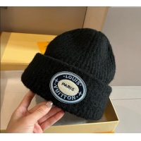 Particularly Recommended Louis Vuitton Knit Hat with Logo Patch 0114 Black 2025