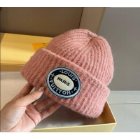 Buy Discount Louis Vuitton Knit Hat with Logo Patch 0114 Pink 2025