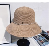 Well Crafted Louis Vuitton Straw Bucket Hat with Cord Trim 18039 Natural 2025