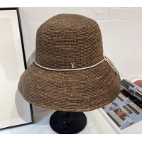 High Quality Louis Vuitton Straw Bucket Hat with Cord Trim 18039 Coffee 2025