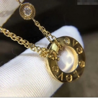 Grade Quality Cartier Nologo Love Necklace with Diamonds 1601 Yellow Gold