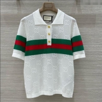 Original Cheap Gucci Knit T-shirt G041001 White 2025